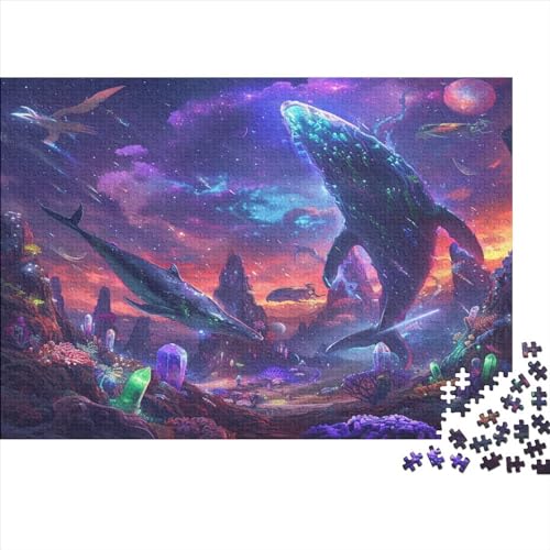 Dancing Crystal Whale 1000 Teile Puzzlespie UnregelmaBige Einzigartige Puzzles Heim Dekoration Für Erwachsene Und Kinder Ab 12 Jahren 1000pcs (75x50cm) von GAOYUCHUN
