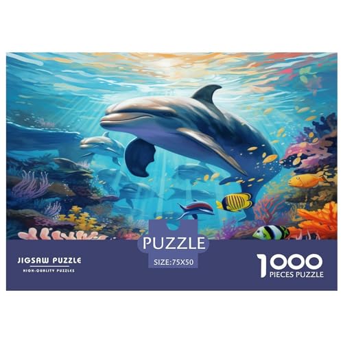 Delphins Puzzle 1000 Teile Puzzle Für Erwachsene Und Kinder Ab 14 Jahren Puzzel 1000pcs (75x50cm) von GAOYUCHUN