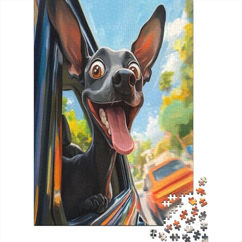 Doberman Puzzle 1000 Teile UnregelmaBige Einzigartige Holzpuzzle Erwachsene Herausforderung Für Erwachsene Und Kinder Ab 12 Jahren 1000pcs (75x50cm) von GAOYUCHUN