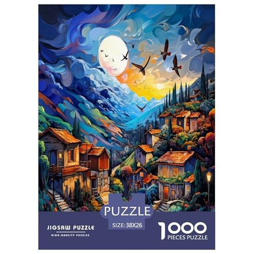Dörfer Puzzle 1000-teilige Schwer Puzzle Spielzeug Pädagogisches Spiel Impossible Herausforderungsspielzeug Für Erwachsene Kinder 38x26cm/1000pcs von GAOYUCHUN