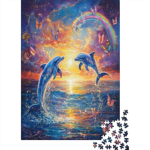 Dolphin Puzzle 1000 Teile Erwachsene Abbauen Familien Holzpuzzle Erwachsene Für Erwachsene Und Kinder Ab 12 Jahren 1000pcs (75x50cm) von GAOYUCHUN