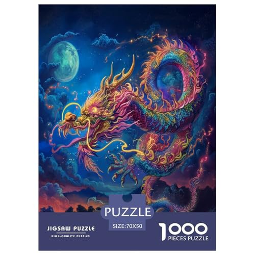 Drachen Puzzle 1000 Teile Schwer Puzzle Spielzeug Pädagogisches Spiel Impossible Herausforderungsspielzeug Für Erwachsene Und Kinder in Bewährter 70x50cm/1000pcs von GAOYUCHUN