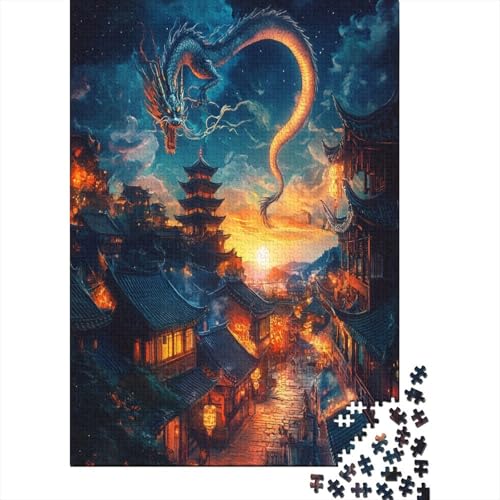 Dragon 1000-teiliges Puzzle Lernspiel Spielzeug Geschenk Puzzle 1000 Teile Holzpuzzle Erwachsene Herausforderung Für Erwachsene Teenager 1000pcs (75x50cm) von GAOYUCHUN