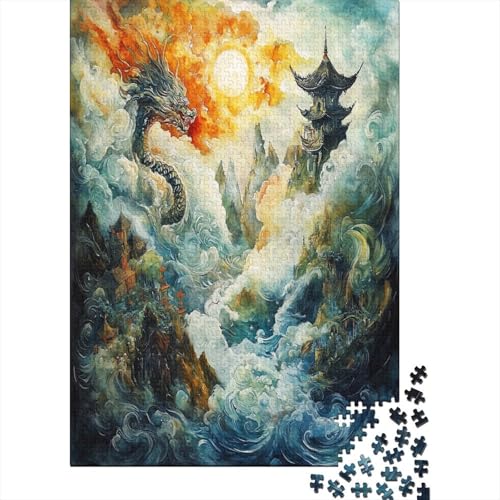 Dragon Puzzle 1000 Teile Erwachsene Herausforderung Holzpuzzle Erwachsene Für Erwachsene Und Kinder Ab 12 Jahren 1000pcs (75x50cm) von GAOYUCHUN
