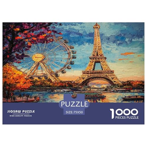 Eiffelturm Puzzle 1000 Teile Puzzle Für Erwachsene Und Kinder Ab 14 Jahren Puzzel 1000pcs (75x50cm) von GAOYUCHUN