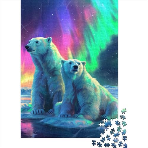 Eisbär Puzzles 1000 Teile Schwer Puzzle Spielzeug Pädagogisches Spiel Impossible Herausforderungsspielzeug Für Erwachsene Und Kinder Ab 12 Jahren 1000pcs (75x50cm) von GAOYUCHUN