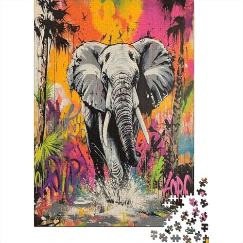 Elephant 1000-teiliges Puzzle Lernspiel Spielzeug Geschenk Puzzle 1000 Teile Holzpuzzle Erwachsene Herausforderung Für Erwachsene Teenager 1000pcs (75x50cm) von GAOYUCHUN