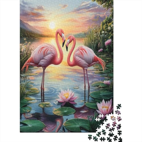 Flamingo 1000 Teile Puzzles Lernspiel Spielzeug Geschenk Puzzle 1000 Teile Holzpuzzle Erwachsene Herausforderung Für Erwachsene Teenager 1000pcs (75x50cm) von GAOYUCHUN
