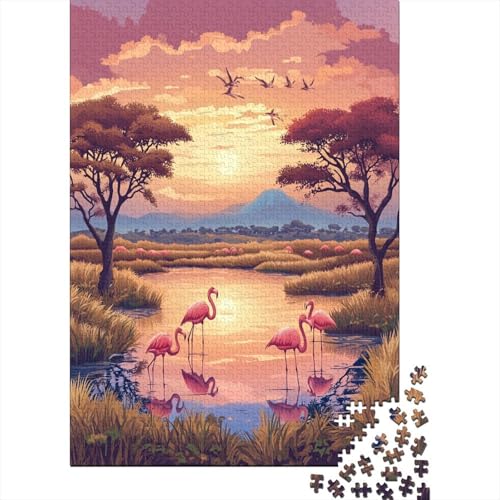 Flamingo Puzzle 1000 Teile UnregelmaBige Einzigartige Holzpuzzles Herausforderung Für Erwachsene Und Kinder Ab 12 Jahren 1000pcs (75x50cm) von GAOYUCHUN