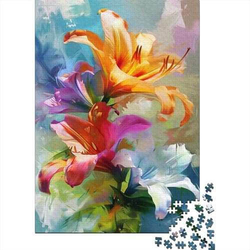 Flowers Puzzle 1000 Teile Wohnkultur Puzzle unmöglich buntes Puzzle Jigsaw Puzzle für Erwachsene und Kinder 1000 Stück (75 x 50 cm) von GAOYUCHUN