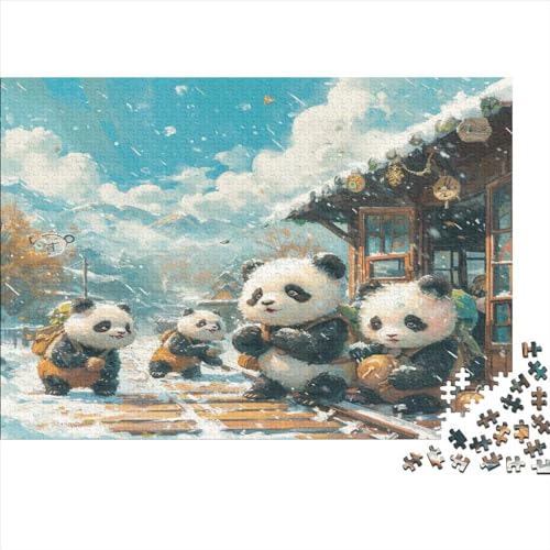 Four Very Cute Pandas Playin 1000 Stuck Puzzles Lernspiel Spielzeug Geschenk Holzpuzzles Für Erwachsene Und Kinder Ab 12 Jahren 1000pcs (75x50cm) von GAOYUCHUN