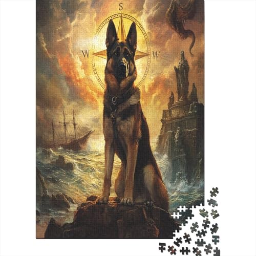 German Shepherds Puzzle 1000 Teile Erwachsene Lernspiel Spielzeug Geschenk Holzpuzzle Erwachsene Für Erwachsene Und Kinder 1000pcs (75x50cm) von GAOYUCHUN