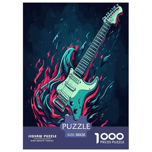 Gitarre Puzzle 1000 Teile Schwer Puzzle Spielzeug Pädagogisches Spiel Impossible Herausforderungsspielzeug Für Erwachsene Kinder 38x26cm/1000pcs von GAOYUCHUN