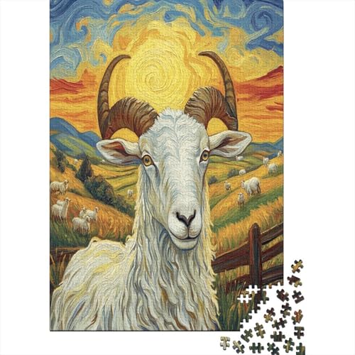 Goat Puzzle 1000 Teile Stressabbau-Spielzeug Holzpuzzle Erwachsene Herausforderung Für Erwachsene Und Kinder Ab 12 Jahren 1000pcs (75x50cm) von GAOYUCHUN