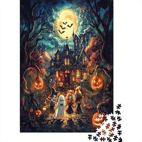 Halloween Village 1000 Stück Puzzles Heim Dekoration Puzzle 1000 Teile Holzpuzzle Erwachsene UnregelmaBige Einzigartige Für Erwachsene Und Kinder Ab 12 Jahren 1000pcs (75x50cm) von GAOYUCHUN