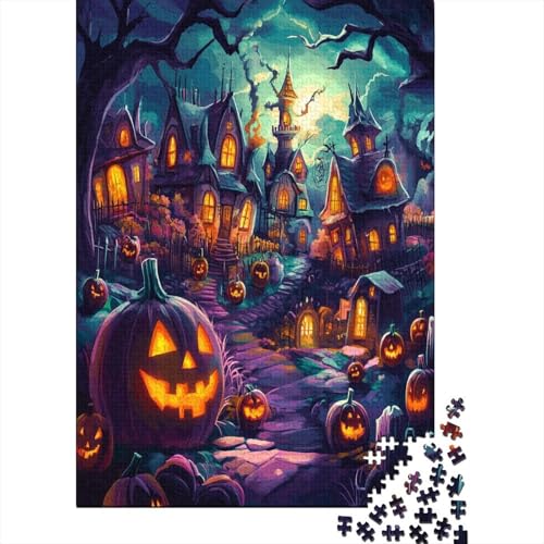 Halloween Village 1000 Stück Puzzles Lernspiel Spielzeug Geschenk Puzzle 1000 Teile Holzpuzzle Erwachsene Herausforderung Erwachsene Und Kinder Ab 14 Jahren 1000pcs (75x50cm) von GAOYUCHUN