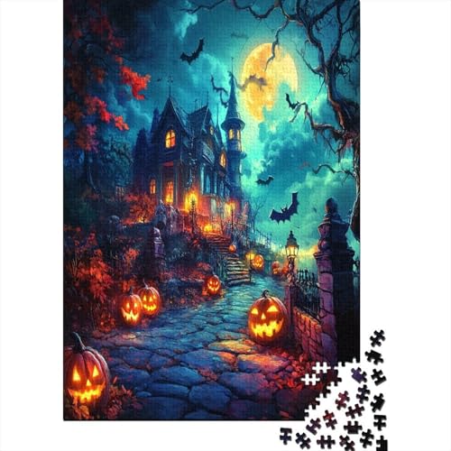 Halloween Village 1000 Stück Puzzles Lernspiel Spielzeug Geschenk Puzzle 1000 Teile Holzpuzzle Erwachsene Herausforderung Für Erwachsene Und Kinder Ab 12 Jahren 1000pcs (75x50cm) von GAOYUCHUN