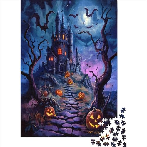 Halloween Village 1000 Teile Puzzles Lernspiel Spielzeug Geschenk Puzzle 1000 Teile Holzpuzzle Erwachsene Herausforderung Für Erwachsene Teenager 1000pcs (75x50cm) von GAOYUCHUN