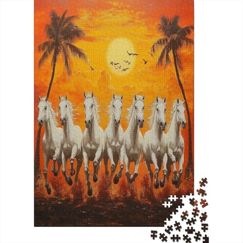 Horse Puzzle 1000 Teile ErwachseneStressabbau-Spielzeug Holzpuzzle Erwachsene Herausforderung Für Erwachsene Und Kinder Ab 12 Jahren 1000pcs (75x50cm) von GAOYUCHUN