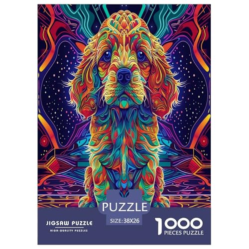 Hund Puzzle 1000 Teile Schwer Puzzle Spielzeug Pädagogisches Spiel Impossible Herausforderungsspielzeug Für Erwachsene Kinder 38x26cm/1000pcs von GAOYUCHUN