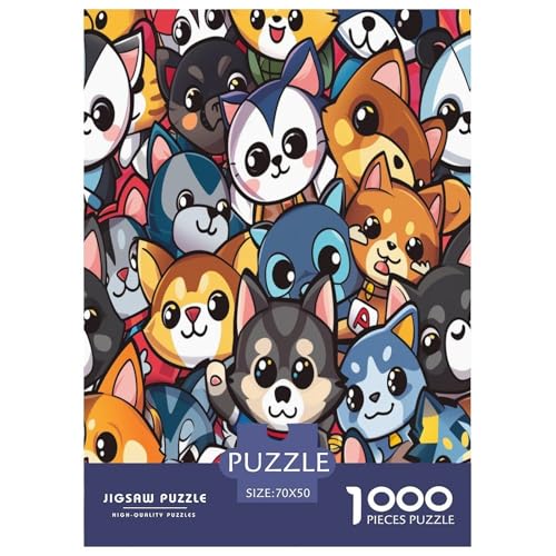 Hund Puzzle 1000 Teile Schwer Puzzle Spielzeug Pädagogisches Spiel Impossible Herausforderungsspielzeug Für Erwachsene Kinder 70x50cm/1000pcs von GAOYUCHUN