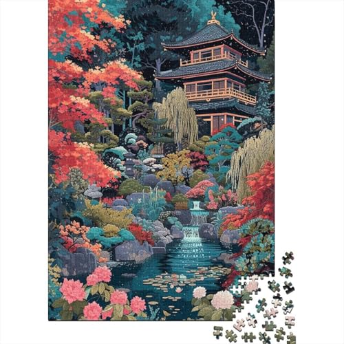 Japanese Garden Puzzle 1000 Teile Für Erwachsene Firmenfeier Einfache Klassische Puzzles Jigsaw Puzzle Für Erwachsene Und Kinder 1000 Teile (75 x 50 cm) von GAOYUCHUN