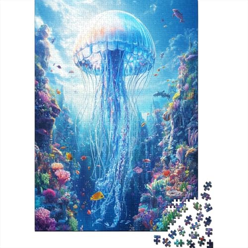 Jellyfish Puzzle 1000 Teile ErwachseneStressabbau-Spielzeug Holzpuzzle Erwachsene Herausforderung Für Erwachsene Und Kinder Ab 12 Jahren 1000pcs (75x50cm) von GAOYUCHUN