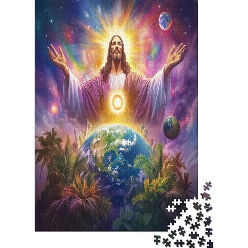 Jesus 1000-teiliges Puzzle Heim Dekoration Puzzle 1000 Teile Holzpuzzle Erwachsene Stressabbau-Spielzeug Für Erwachsene Und Kinder Ab 12 Jahren 1000pcs (75x50cm) von GAOYUCHUN