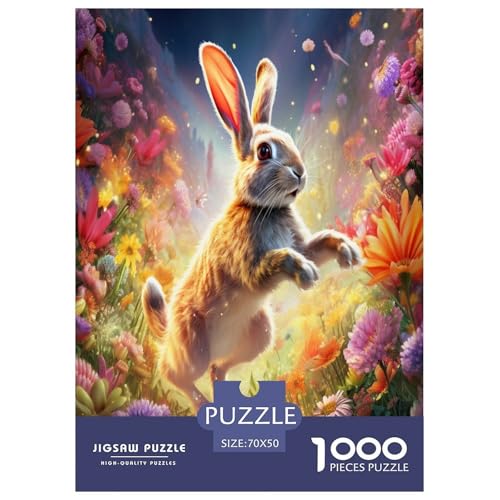 Kaninchen Puzzles 1000 Teile Schwer Puzzle Spielzeug Pädagogisches Spiel Impossible Herausforderungsspielzeug Für Erwachsene Kinder 70x50cm/1000pcs von GAOYUCHUN