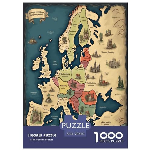 Karte von Europa Puzzle 1000 Teile Schwer Puzzle Spielzeug Pädagogisches Spiel Impossible Herausforderungsspielzeug Für Erwachsene Und Kinder in Bewährter 70x50cm/1000pcs Karte von Europa Puzzle 1000 Teile Schwer Puzzle Spielzeug Pädagogisches Spiel Impossible Herausforderungsspielzeug Für Erwachsene Und Kinder in Bewährter 70x50cm/1000pcs von GAOYUCHUN