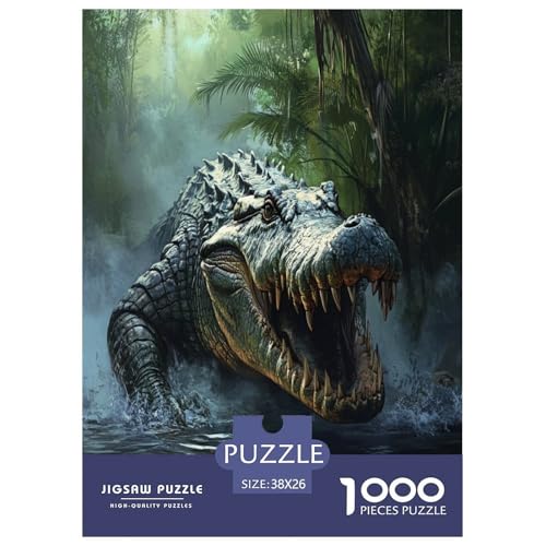 Krokodil Puzzles 1000 Teile Schwer Puzzle Spielzeug Pädagogisches Spiel Impossible Herausforderungsspielzeug Für Erwachsene Kinder 38x26cm/1000pcs von GAOYUCHUN