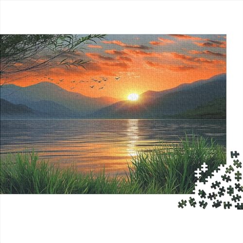 Landscape at Sunset 1000 Teile Puzzlespie UnregelmaBige Einzigartige Holzpuzzle Erwachsene Herausforderung Für Erwachsene Und Kinder 1000pcs (75x50cm) von GAOYUCHUN