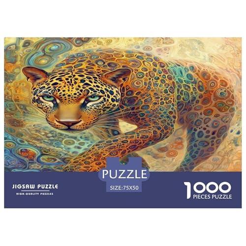 Leopard Puzzle 1000 Teile Puzzle Für Erwachsene Und Kinder Ab 14 Jahren Puzzel 1000pcs (75x50cm) von GAOYUCHUN