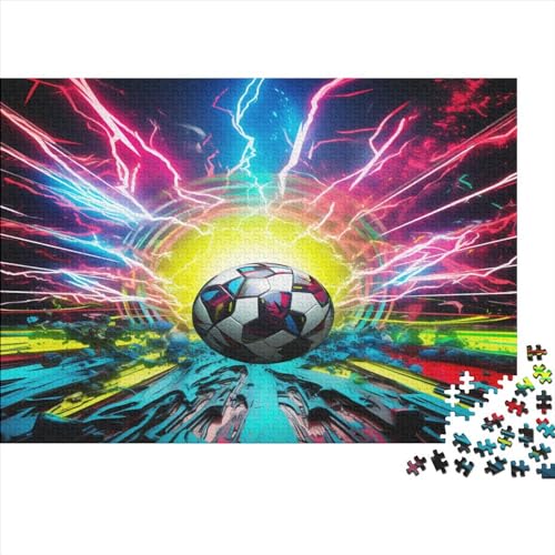 Lightning Fußball 1000 Stück Puzzles Für Erwachsene Teenager Stress Abbauen Familien-Puzzlespiel 1000-teiliges Puzzle Kinder Lernspiel Spielzeug Geschenk Puzzel 1000pcs (75x50cm) von GAOYUCHUN