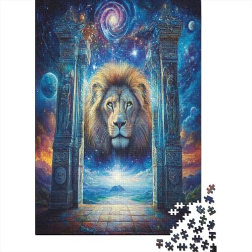 Lion 1000-teiliges Puzzle UnregelmaBige Einzigartige Puzzle 1000 Teile Holzpuzzle Erwachsene Herausforderung Für Erwachsene Und Kinder Ab 12 Jahren 1000pcs (75x50cm) von GAOYUCHUN