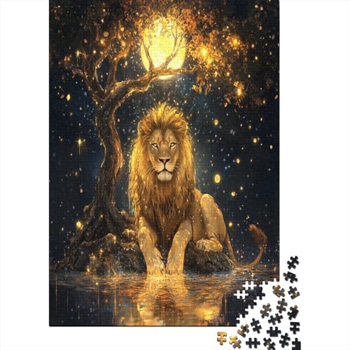 Lion Puzzle 1000 Teile UnregelmaBige Einzigartige Holzpuzzle Erwachsene Herausforderung Für Erwachsene Und Kinder Ab 12 Jahren 1000pcs (75x50cm) von GAOYUCHUN