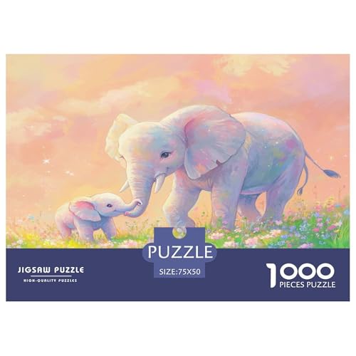 Little Elefant Puzzle 1000 Teile Puzzle Für Erwachsene Und Kinder Ab 14 Jahren Puzzel 1000pcs (75x50cm) von GAOYUCHUN