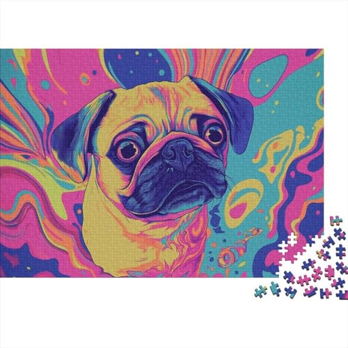 Mops 1000 Stück Puzzles Für Erwachsene Teenager Stress Abbauen Familien-Puzzlespiel 1000-teiliges Puzzle Kinder Lernspiel Spielzeug Geschenk Puzzel 1000pcs (75x50cm) von GAOYUCHUN