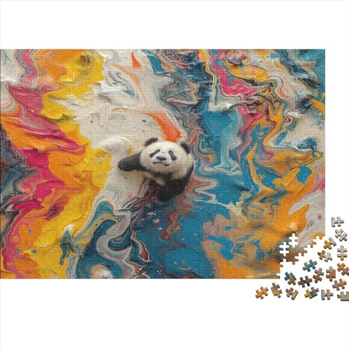 Multi-Coloured Panda 1000 Teile Puzzlespie Lernspiel Spielzeug Geschenk Holzpuzzles Herausforderung Für Erwachsene Und Kinder Ab 12 Jahren 1000pcs (75x50cm) von GAOYUCHUN