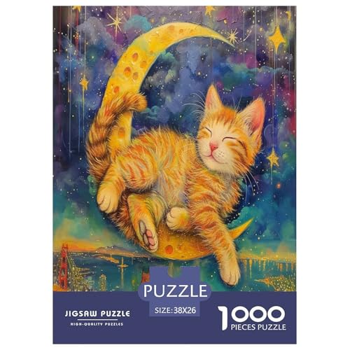 Niedliche Katze Puzzle 1000-teilige Schwer Puzzle Spielzeug Pädagogisches Spiel Impossible Herausforderung Spielzeug Für Erwachsene Und Kinder in Bewährter 38x26cm/1000pcs von GAOYUCHUN