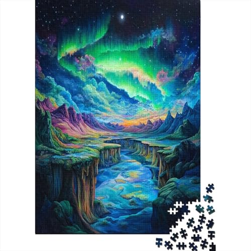 Northern Lights Puzzle 1000 Teile Erwachsene Abbauen Familien Holzpuzzle Erwachsene Stressabbau-Spielzeug Für Erwachsene Und Kinder Ab 12 Jahren 1000pcs (75x50cm) von GAOYUCHUN