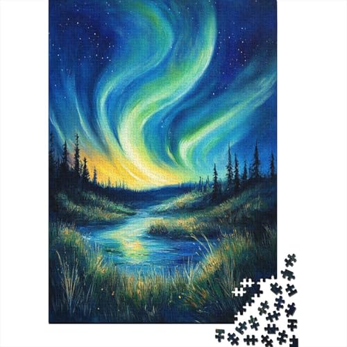 Northern Lights Puzzle 1000 Teile Erwachsene Herausforderung Holzpuzzle Erwachsene Für Erwachsene Und Kinder Ab 12 Jahren 1000pcs (75x50cm) von GAOYUCHUN
