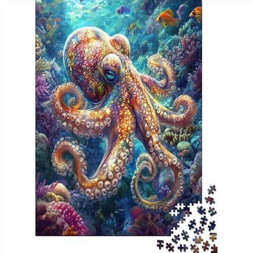 Octopus Puzzle 1000 Teile ErwachseneStressabbau-Spielzeug Holzpuzzle Erwachsene Herausforderung Für Erwachsene Und Kinder Ab 12 Jahren 1000pcs (75x50cm) von GAOYUCHUN