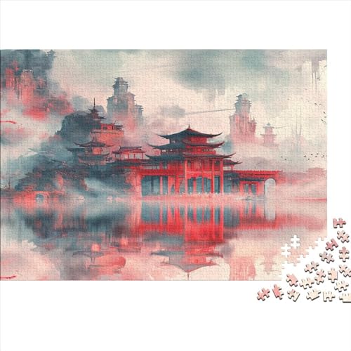 Old Chinese Architecture 1000 Stuck Puzzles Lernspiel Spielzeug Geschenk Holzpuzzle Erwachsene Abbauen Familien Für Erwachsene Und Kinder 1000pcs (75x50cm) von GAOYUCHUN