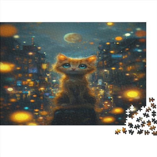 Orange Moonlight 1000 Teile Puzzlespie Stressabbau-Spielzeug Holzpuzzle Erwachsene Herausforderung Erwachsene Und Kinder Ab 14 Jahren 1000pcs (75x50cm) von GAOYUCHUN