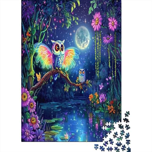 Owl 1000 Teile Puzzles Lernspiel Spielzeug Geschenk Puzzle 1000 Teile Holzpuzzle Erwachsene Herausforderung Für Erwachsene Teenager 1000pcs (75x50cm) von GAOYUCHUN