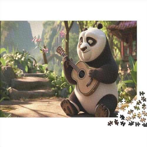Panda Playing Guitar 1000 Stuck Puzzles Lernspiel Spielzeug Geschenk Holzpuzzles Für Erwachsene Und Kinder Ab 12 Jahren 1000pcs (75x50cm) von GAOYUCHUN