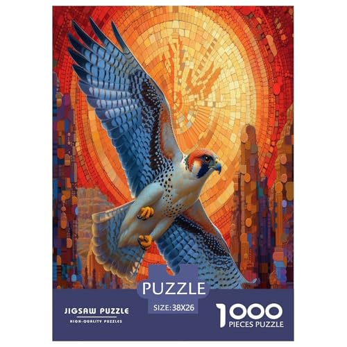 Peregrine Falken Puzzle 1000 Teile Schwer Puzzle Spielzeug Pädagogisches Spiel Impossible Herausforderungsspielzeug Für Erwachsene Kinder 38x26cm/1000pcs von GAOYUCHUN