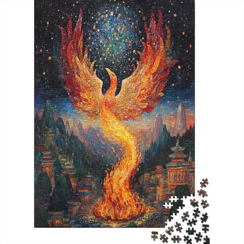 Phoenix Puzzle 1000 Teile Herausforderung Holzpuzzle Erwachsene Heim Dekoration Für Erwachsene Und Kinder Ab 12 Jahren 1000pcs (75x50cm) von GAOYUCHUN