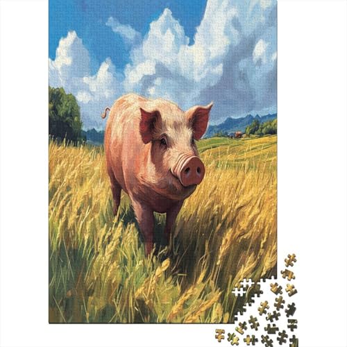 Pig Puzzle 1000 Teile Erwachsene Herausforderung Holzpuzzle Erwachsene Für Erwachsene Und Kinder Ab 12 Jahren 1000pcs (75x50cm) von GAOYUCHUN
